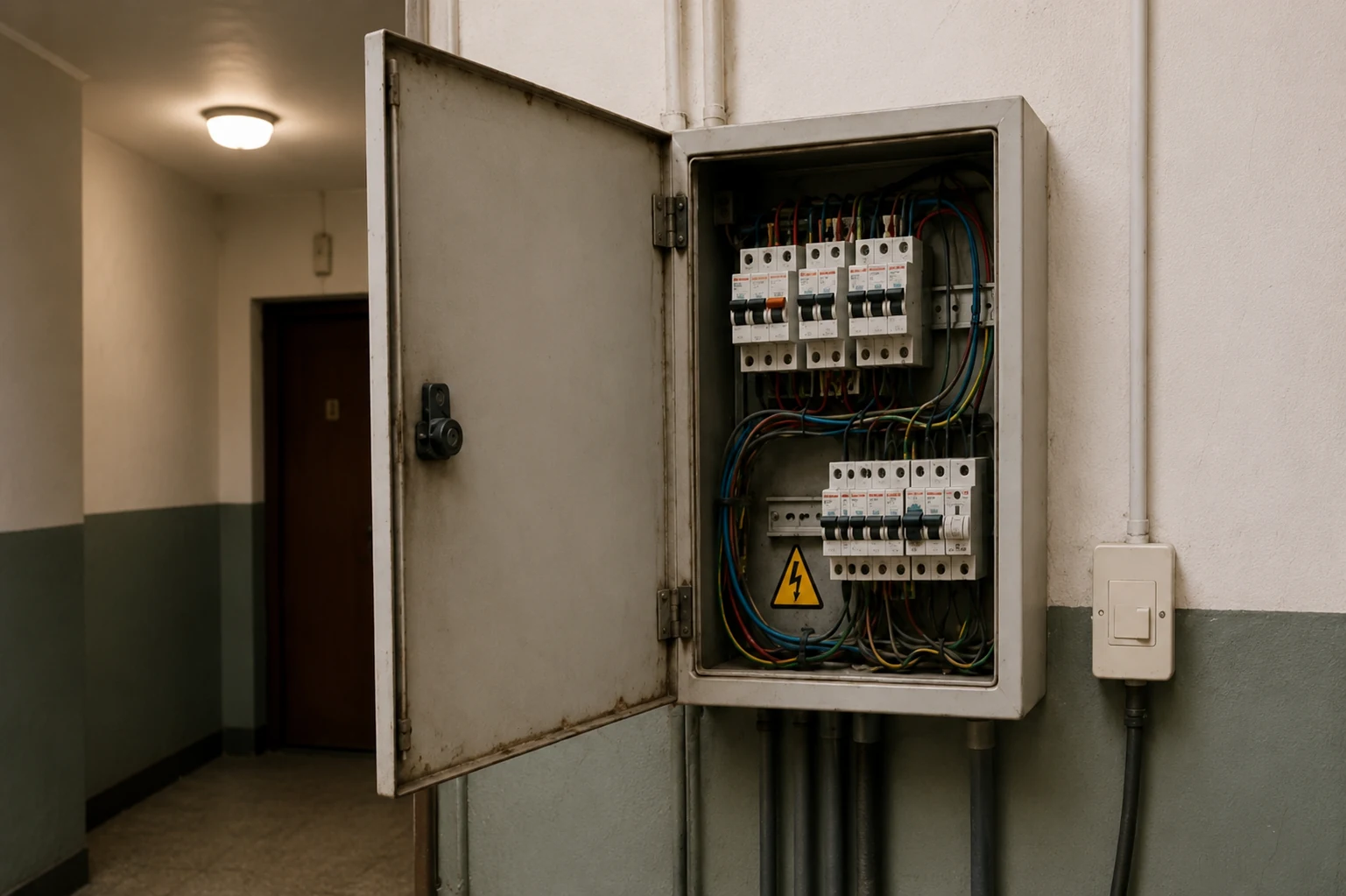 Tablero eléctrico en edificio