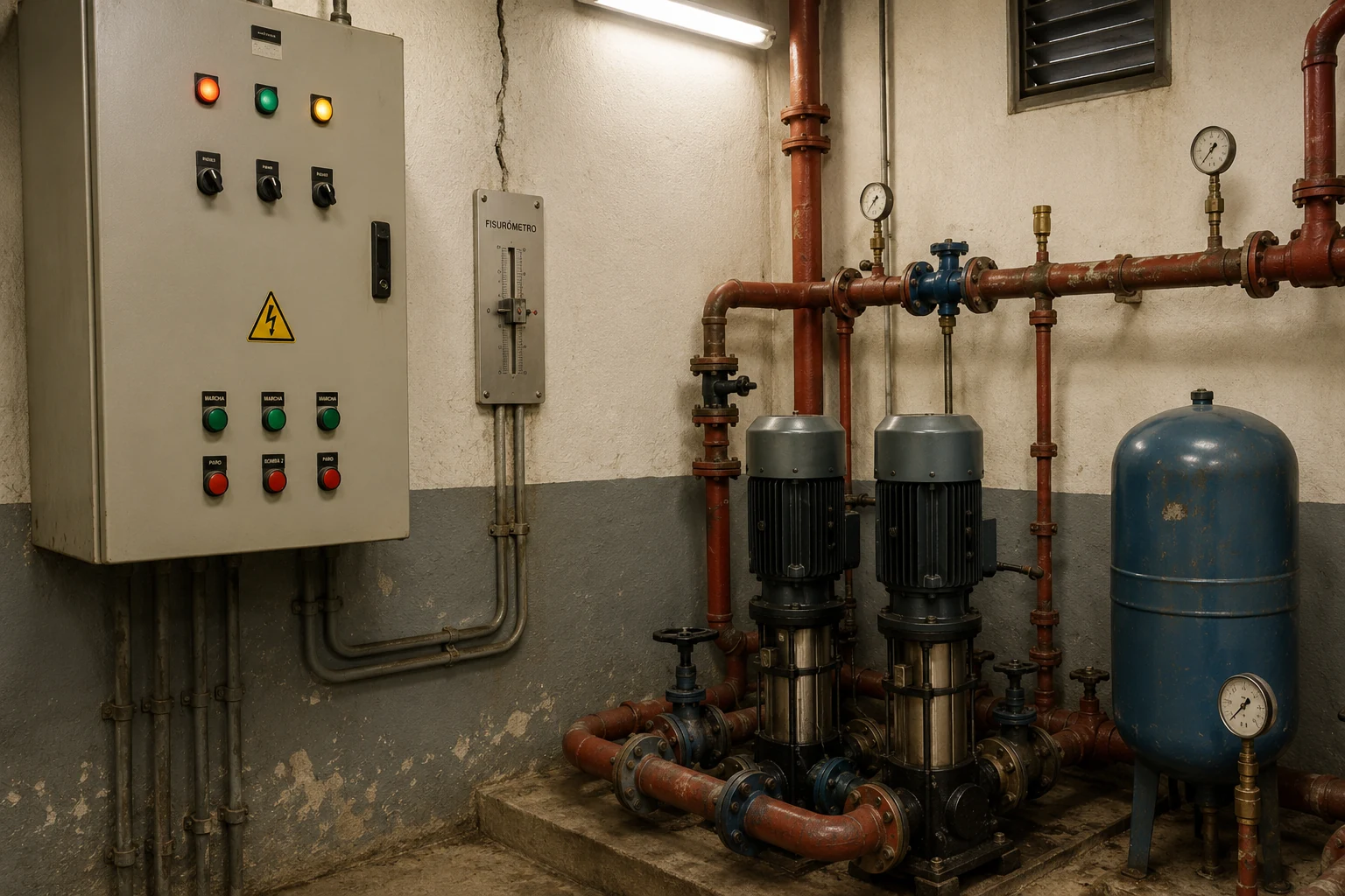 Sala de máquinas y sistemas de bombeo
