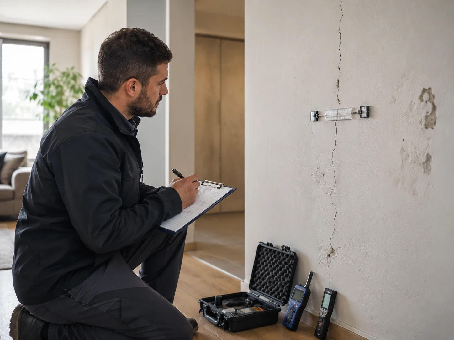 Inspección de fisuras y relevamiento técnico en interior